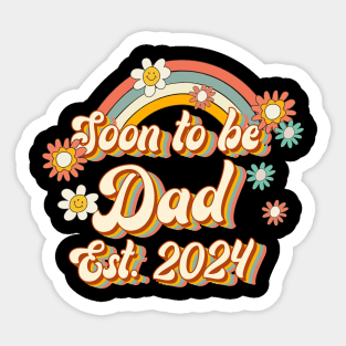 Soon To Be Dad Est. 2024 Family 60s 70s Hippie Costume Sticker